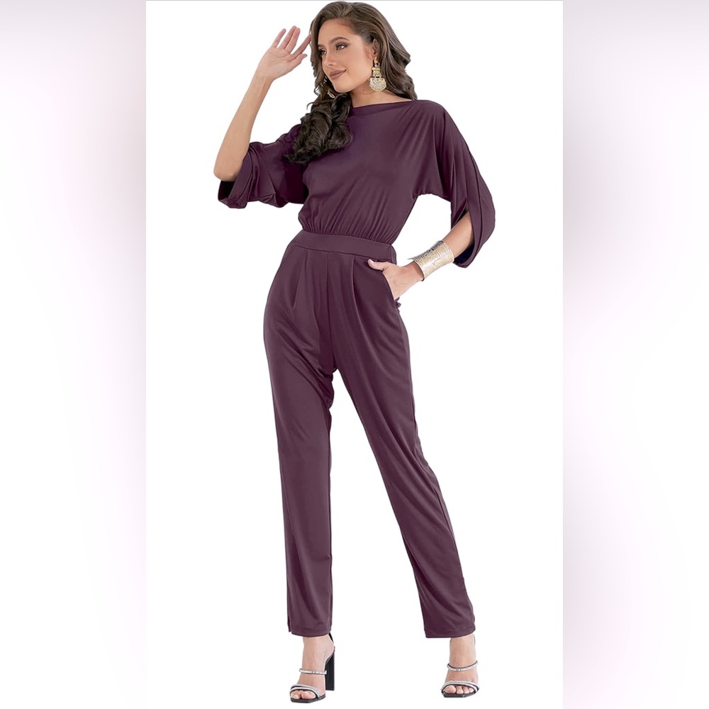 Koh Koh Burgundy Jumpsuit size XL with pockets!